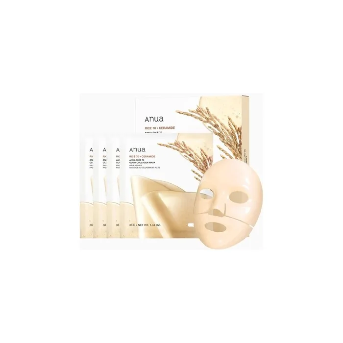 Anua Rice 70 Glow Collagen Overnight Face Mask for Glass Skin with Ceramide