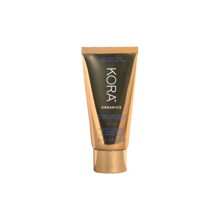 KORA Organics Turmeric Brightening & Exfoliating Mask Multi-Use Facial Scrub Polish & Illuminate Certified Organic Exfoliating Face Mask Cruelty Free 1.01 fl oz
