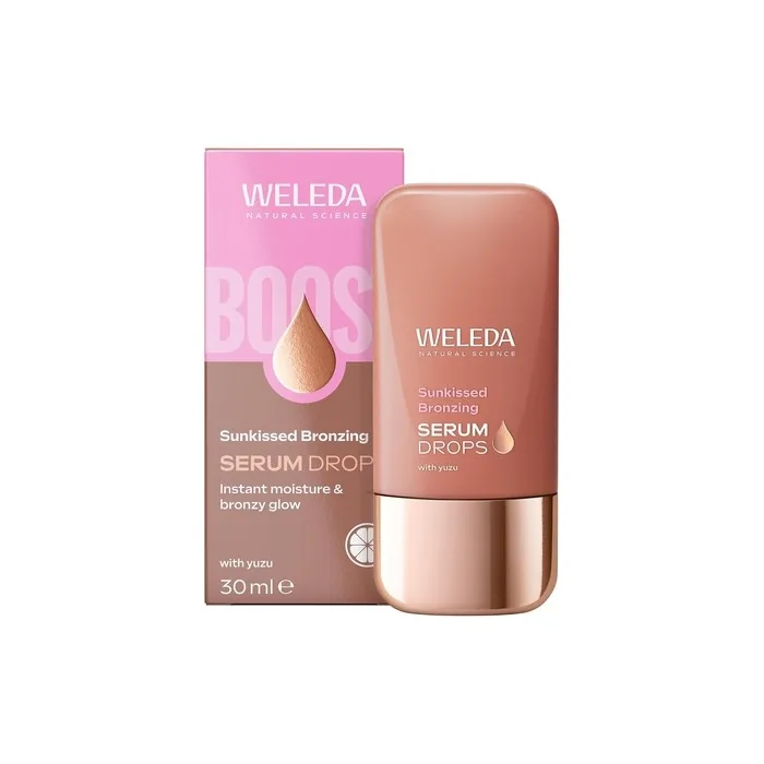 Weleda Sunkissed Bronzing Face Serum Drops with Yuzu for Instant Glow