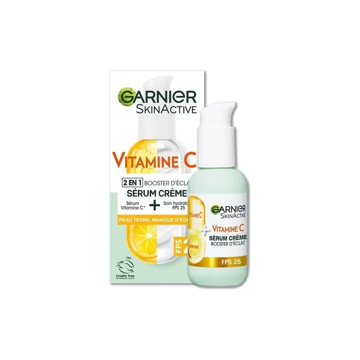 Garnier Skin Active 2-In-1 Radiance Booster Cream Serum 72h Hydration