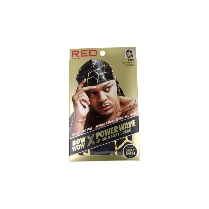Red Kiss Power Wave Lit Silky Durag Honeyc Stylish Hair Accessory