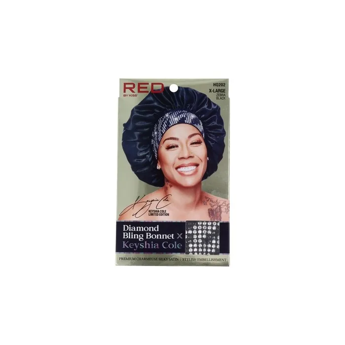 Red Kiss Diamond Bling Bonnet Xl Black Zebra