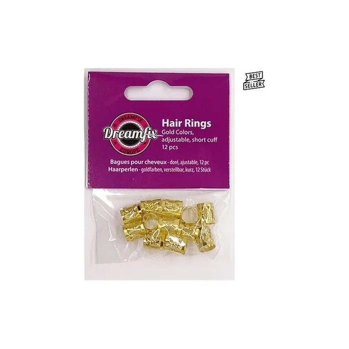 Dreamfix Hair Accessories Tube Gold 12 Pieces