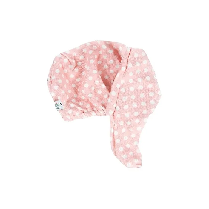 The Vintage Cosmetic Company Pink Polka Dot Hair Turban Lightweight Absorbent Microfiber Hair Towel
