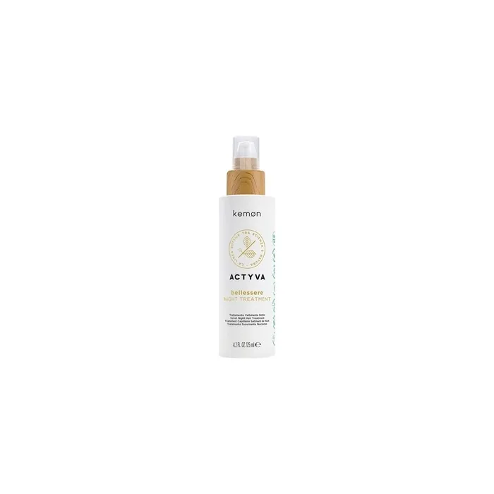 Kemon Actyva Bellessere Night Treatment Hair Care with Velvety Effect Argan and Linseed Oils Rinse-Free 125ml