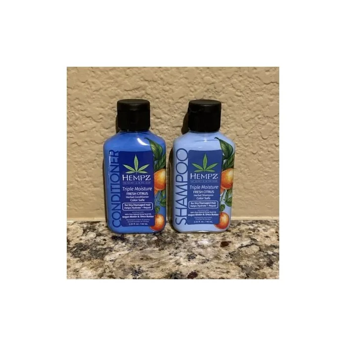 Hempz Triple Moisture Herbal Fresh Citrus Shampoo & Conditioner 2.25 oz