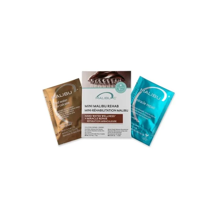 Malibu C Hard Water Mini Set - Vegan Hair Treatment for Damaged Hair