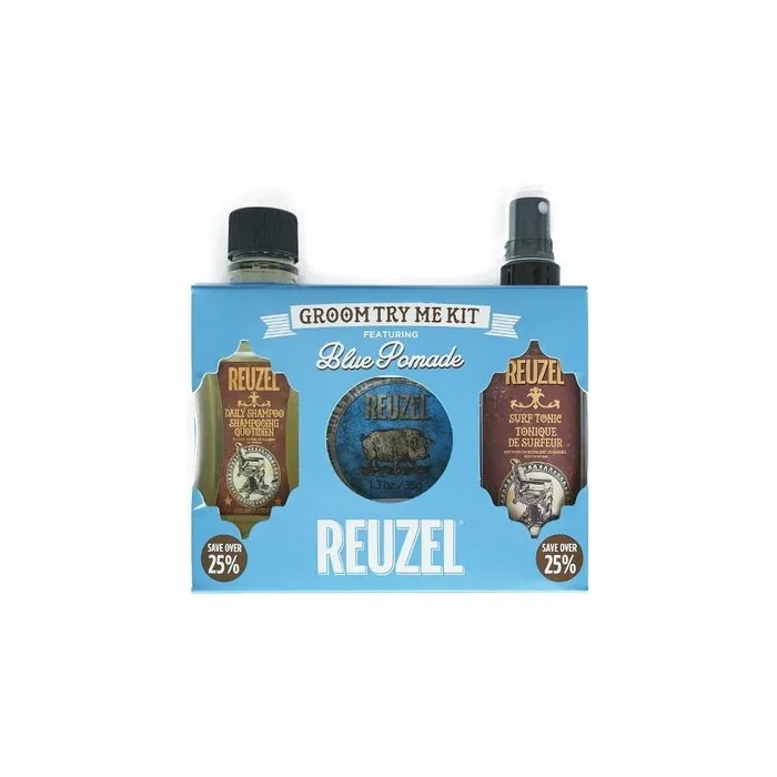 Reuzel Blue Pomade Groom Try Me Kit Hair Care Gift Set For Men