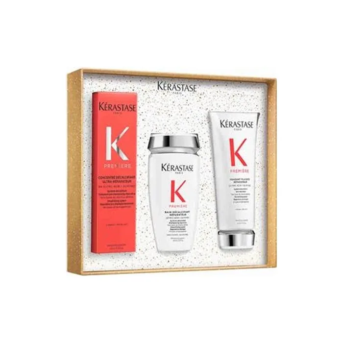 Kérastase Cofanetto Premiere Trio Includes Bain Premiere Decalcifiante 250 Ml Premiere Fondant Fluidite 200 Ml And Premiere Concentre Decalcifiant Ultre Reparateur 250 Ml