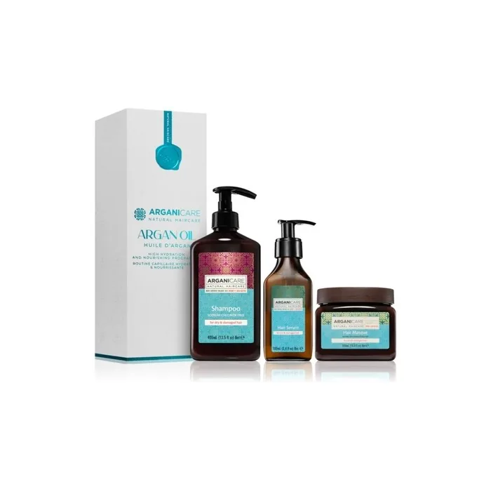 Arganicare Argan Oil & Shea Butter Gift Set For Hydration And Shine