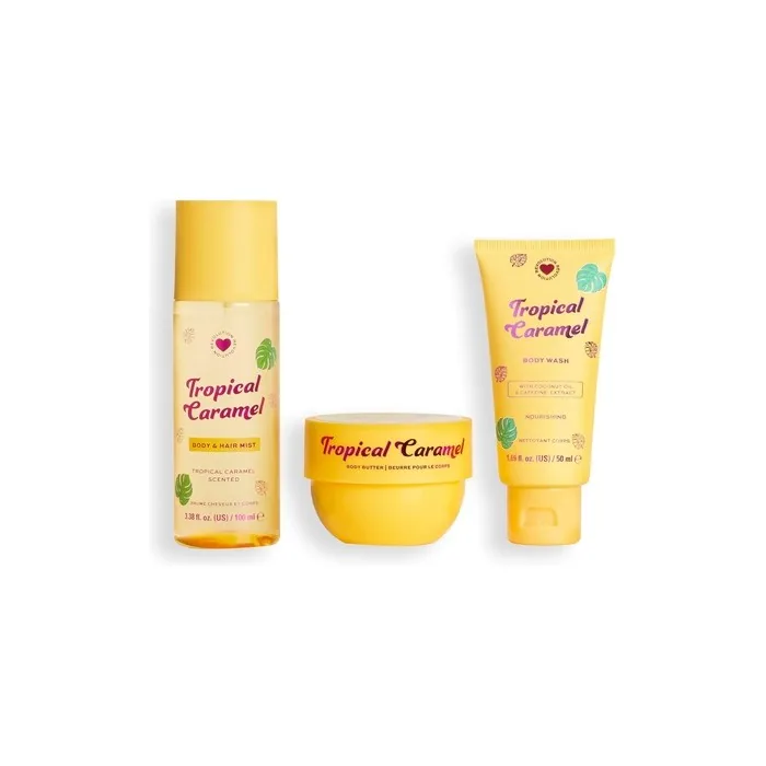I Heart Revolution Tropical Caramel Bath & Body Gift Set Allinone Mini Hair