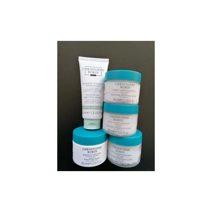 Christophe Robin 5piece Set Cleansing Scrub Purifying Detox Mask Hydrating Mask