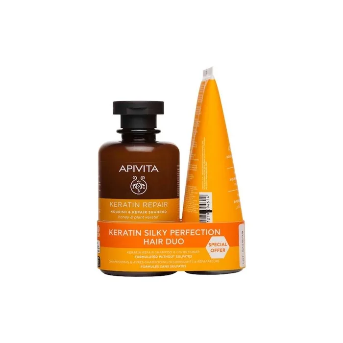 Apivita Promo Shampoo And Hair Cream Set 250ml Shampoo And 150ml Hair Cream For Shine And Revitalization