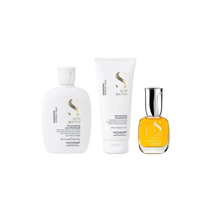 Alfaparf Milano Semi Di Lino Diamond Gift Set for All Hair Types - Sulfate Free