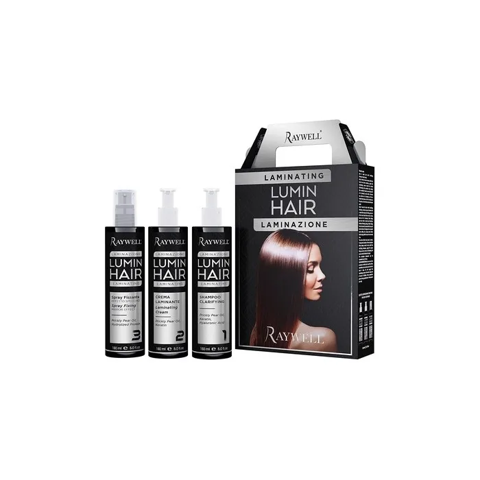 Raywell Lumin Hair Laminating Kit Set Shampoo 150ml Cream 150ml Spray 150ml