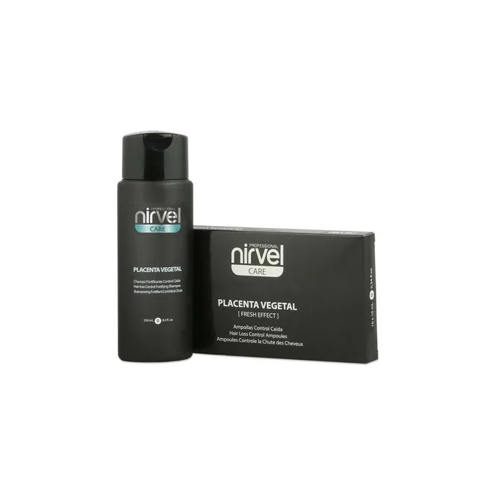 Nirvel Hair Loss Shock Treatment Set Plant Placenta 10 Vials and Shampoo 250ml