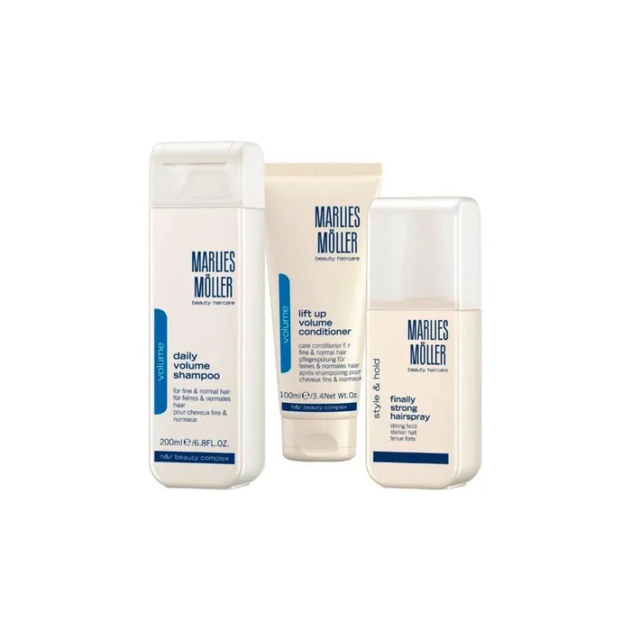 Marlies Moller Xmas Set: Lift-Up Hair Conditioner For Volume 100 Ml, Strong Hold Hair Spray 125 Ml, Daily Volume Hair Shampoo 200 Ml