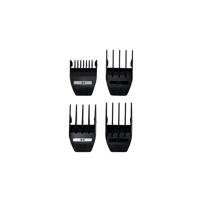 Wahl Professional 4-Piece Peanut/MAG/Beret Hair Clipper/Trimmer Cutting Guides Set Black