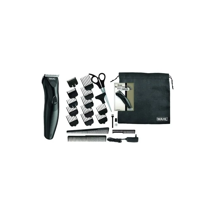 WAHL Haircut & Beard Cordless Rechargeable Waterproof Trimmer with 10 Guide Combs, Comb, and Scissors