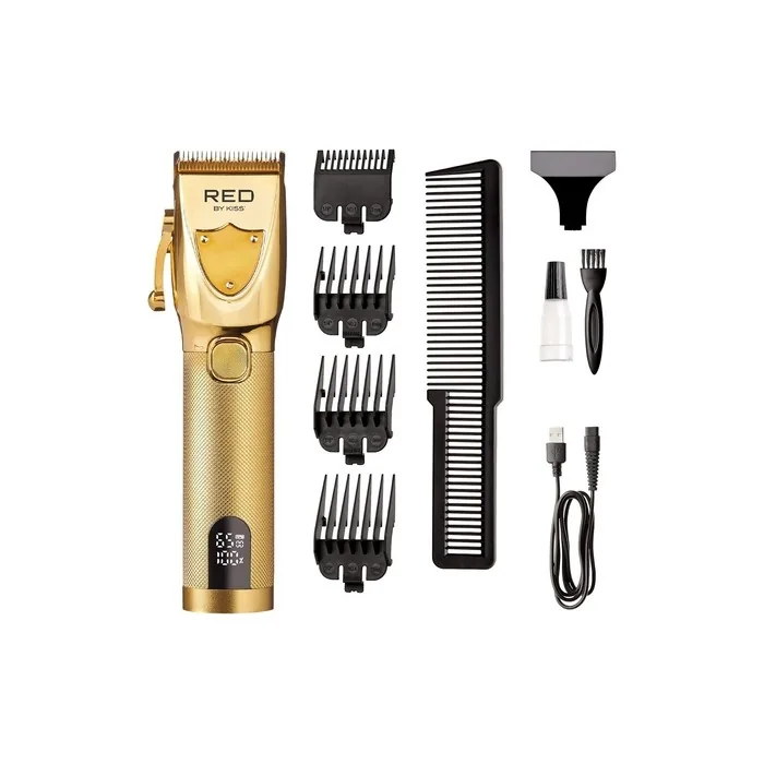 Red by Kiss Cordless Hair Clippers Hair Trimmer for Professional Haircut Grooming Kit for Men Ultra Clean-Cut Clipper Cordless