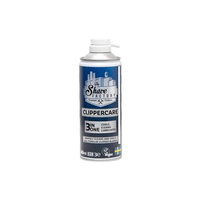 The Shave Factory Clippercare Spray Efficient Hair Clipper Care 3in1 Spray Clear