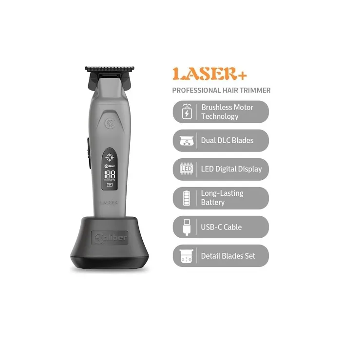 Caliber Laser Professional Hair Trimmer with Brushless Motor and LCD Display