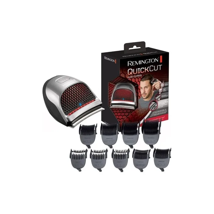 Remington QuickCut Hair Clippers with Curve Cut Blade Technology 9 Guide Combs Grading Tapering Trimming Up to 40min Usage Waterproof Cordless HC4250