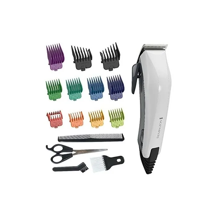 Remington HC5035 Corded Colour Cut Hair Clipper White and Grey