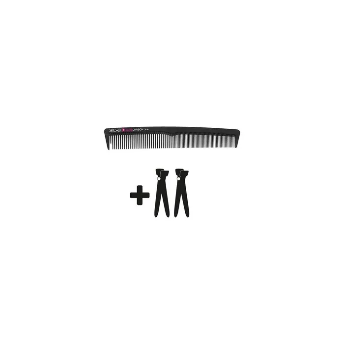 ULTRON Carbon Hair Cutting Comb 18cm with 2 Clips