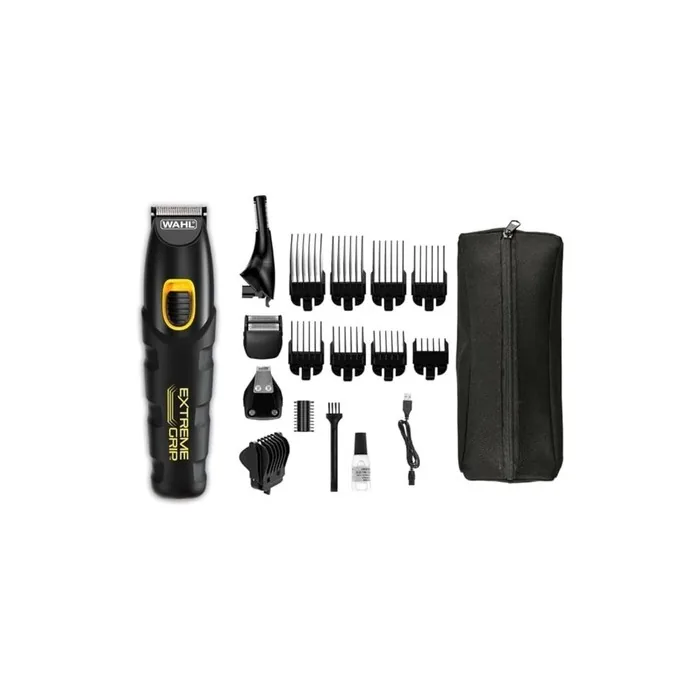 Wahl Extreme Grip Advanced Multigroomer 240 Minutes Running Time Nose Hair Trimmer Stubble Trimmer Care Set Body Trimmer Washable Interchangeable Heads