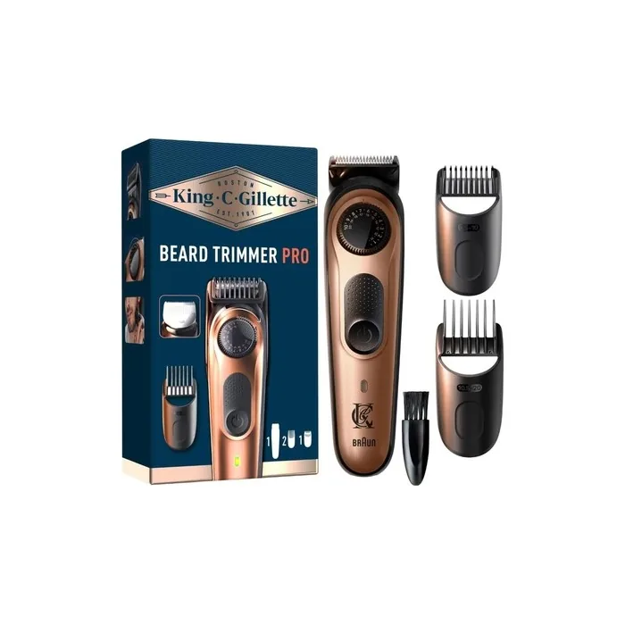 King C. Gillette Pro Electric Beard Trimmer for Men with Precision Wheel for 40 Beard Lengths - Washable - Lifelong Sharp Full Metal Blades