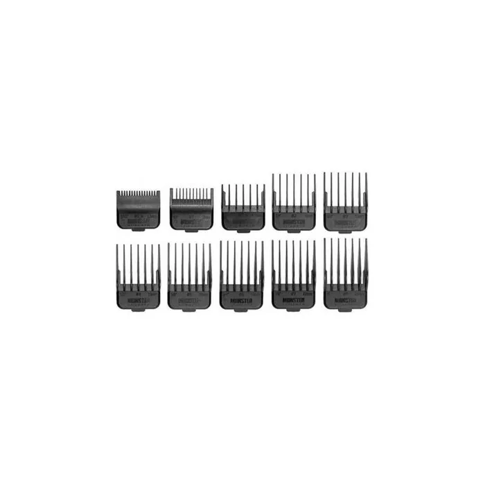 Monster Clippers Attachment Comb Set 10 Pieces Black