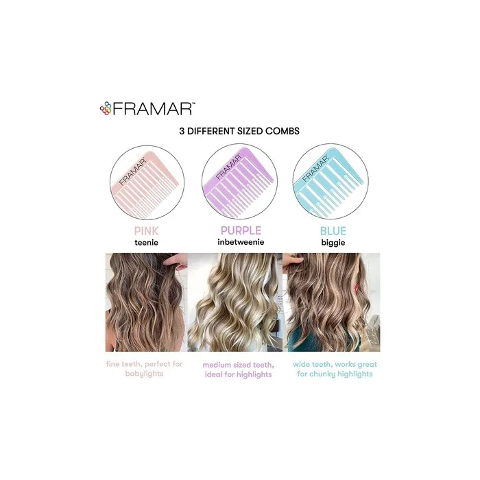 FRAMAR Dreamweaver Set 3 Combs - Pastel Colors