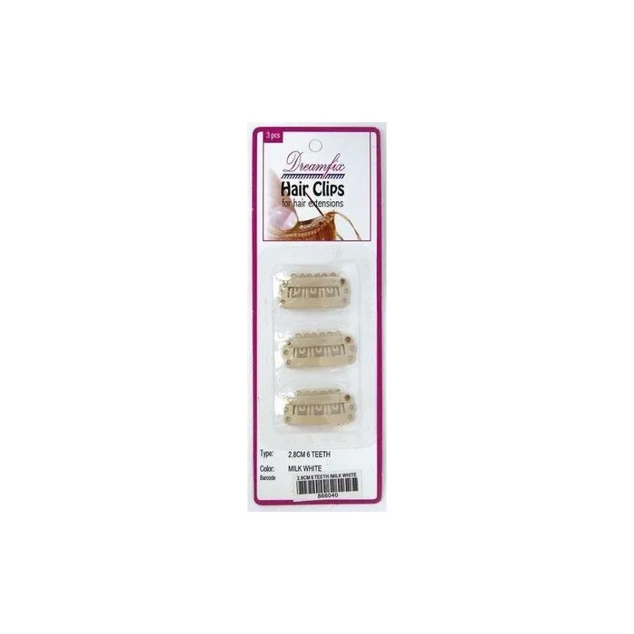 Dreamfix Hair Clips - 3 Pieces, 6 Teeth, 2.8 Cm, Dark Brown