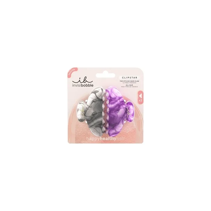 Invisibobble Clipstar My Rainboo 2 Piece Claw Clip Set - Medium Claw Clips for All Hair Types - Stylish Updo Accessories for Day to Night - Strong Hold