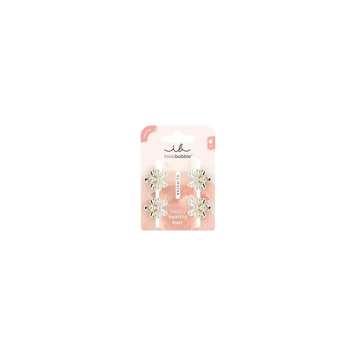Invisibobble Clipstar S Pearly Flower Small Hair Clips - Pack of 4