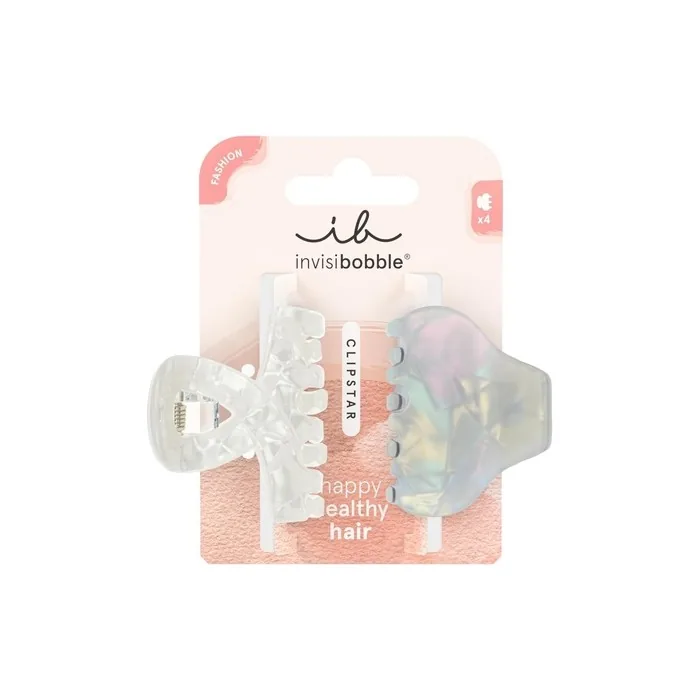 Invisibobble Clipstar Pearly Frost Hair Clip Set - Pack of 2 Medium Hair Claws
