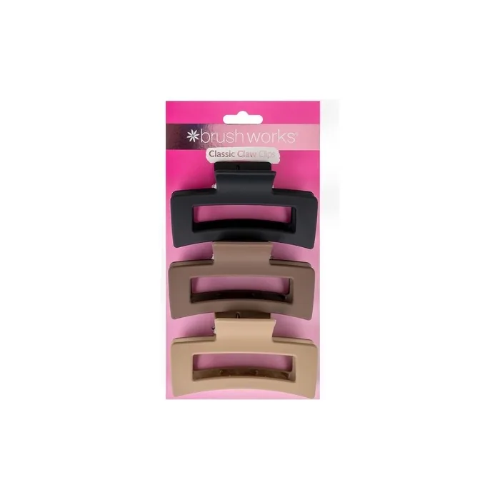 Brushworks Classic Claw Clips Pack Of 3