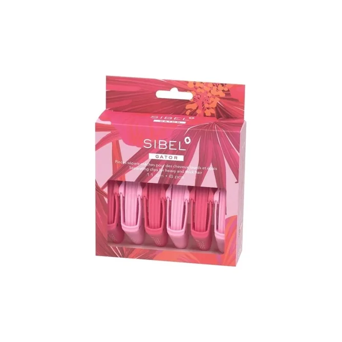 Sibel Sib Crocodile Hair Clip Hibiscus Pink