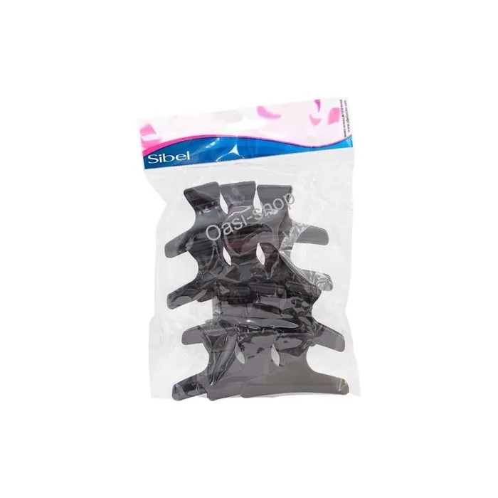 Sibel Black Hair Separator Clips 80mm - Pack of 12