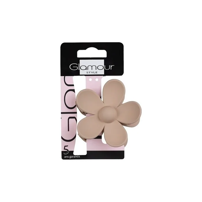 Glamour Beige Flower-Shaped Hair Clip Large