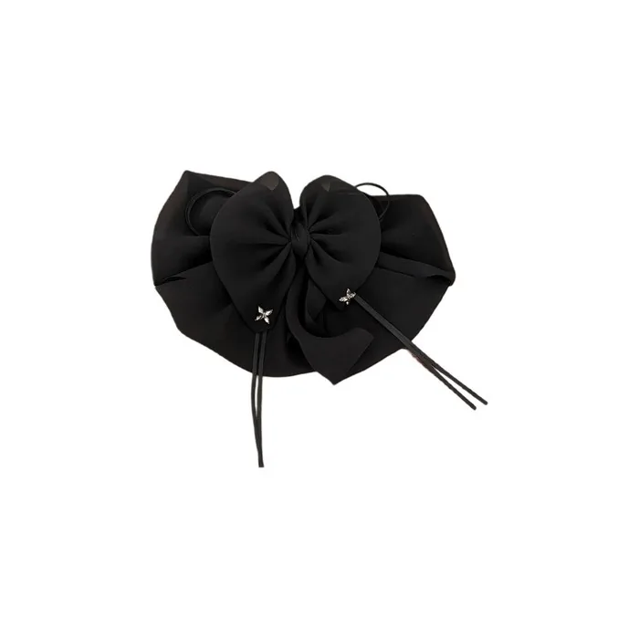 Ecarlat Hair Clip Black Bow Stylish Hair Accessory