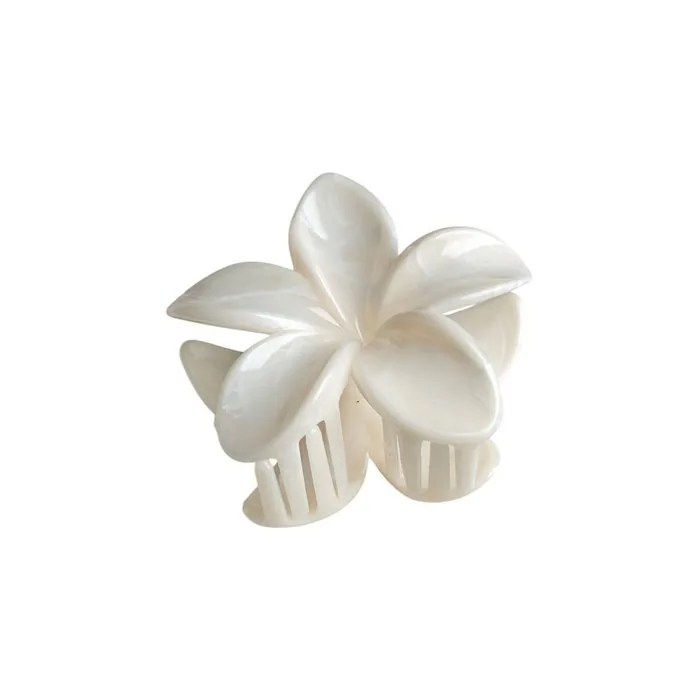Ecarla Hair Clip Xl Pearl Flower Elephant Bone Sp407