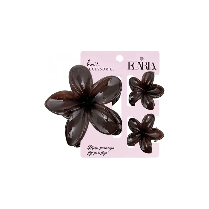 Ecarla Hair Clip Set 3in1 Ombre Flower Xl With 2 Mini Clips Sp427 3 Pieces