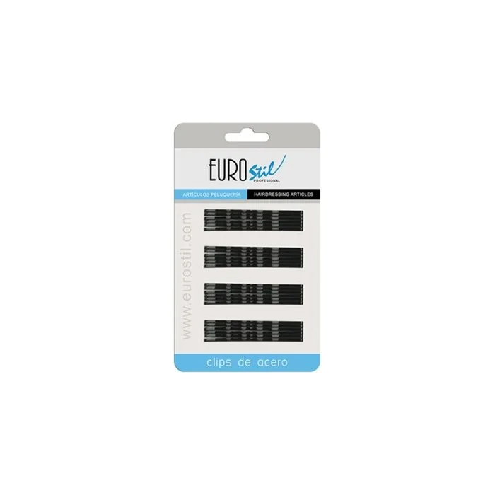 Eurostil Black Clips Ondina 50mm 24 Units
