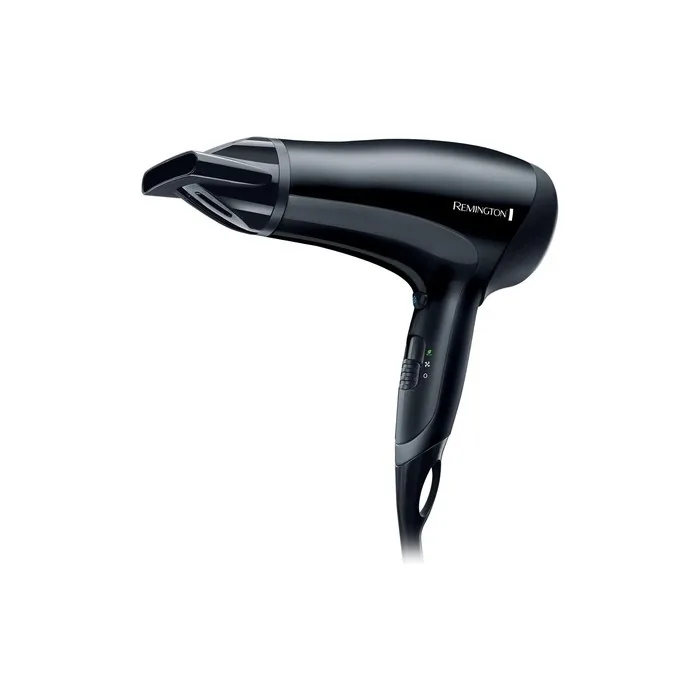Remington Powerful Lightweight Hair Dryer Ceramic Ionic Grille for Even Heat Anti Static 3 Heat 2 Speed Settings with Cool Shot Eco Setting Energy Saving Concentrator Nozzle 2000W D3010 Stand Alone