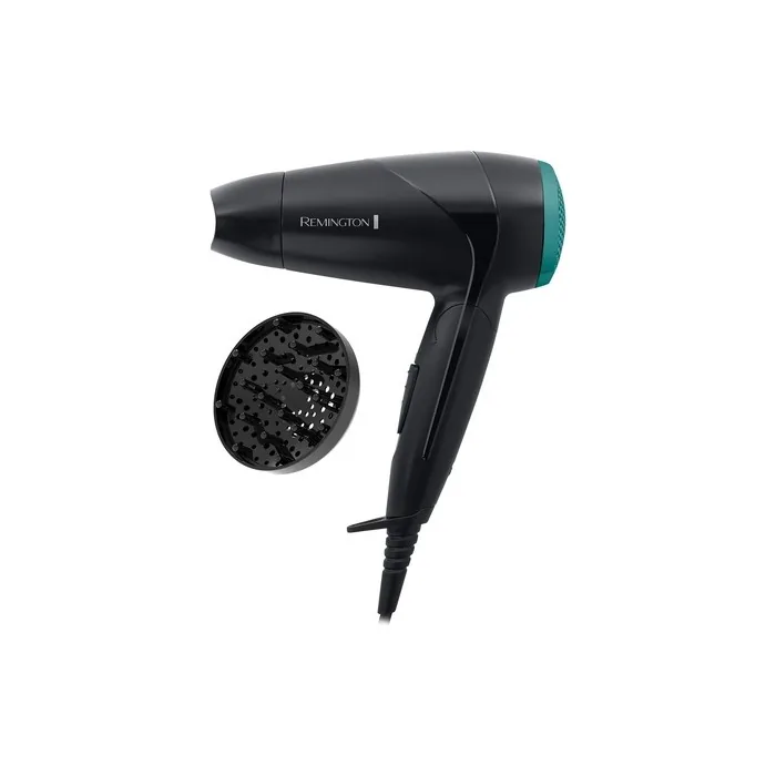 Remington Travel Hairdryer with Folding Handle Concentrator Diffuser Lightweight Compact Design Dual Voltage Worldwide 2 Heat Speed Settings 2000W D1500