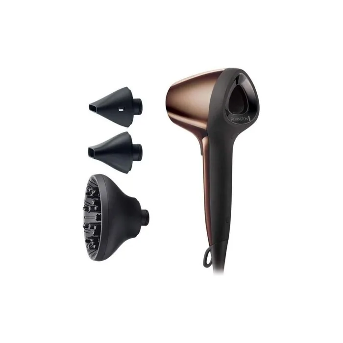 Remington Ionen Air3D Hair Dryer Bronze 3D Airflow Technology 110km/h 3 Heat & 2 Speed Settings 2 Styling Nozzles + Diffuser