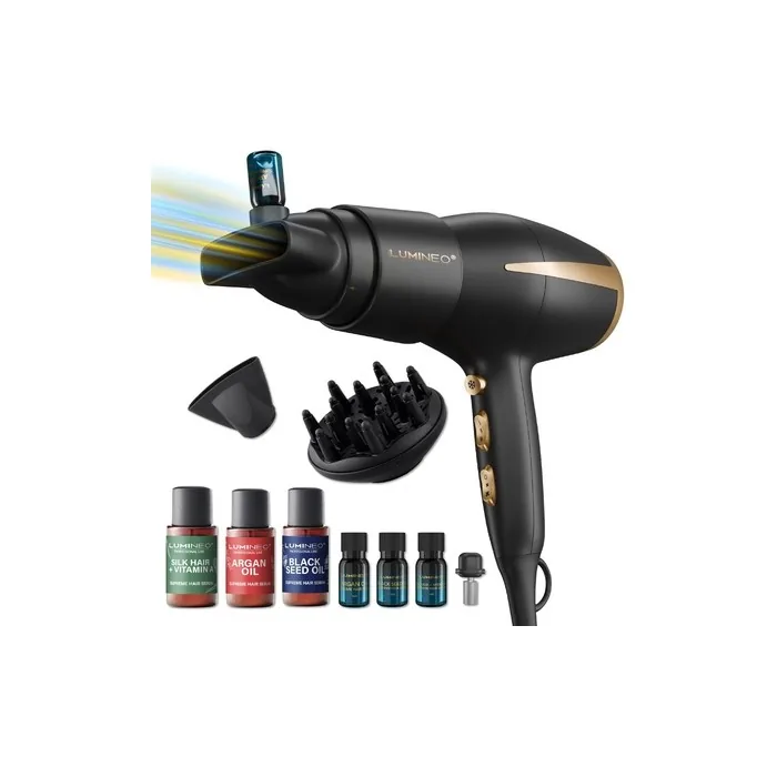 Lumineo Professional Line Hair Dryer With Serum Diffuser Silk Breeze Serum Set 3 X 20 Ml