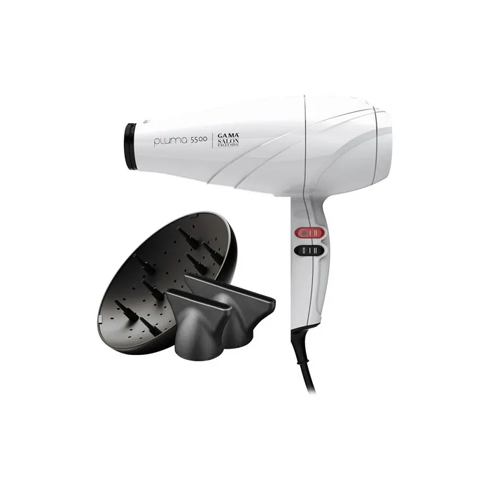 Gama Pluma 5500 Oxy-Active Professional Hair Dryer with Long Lasting Active Oxygen 2400W White